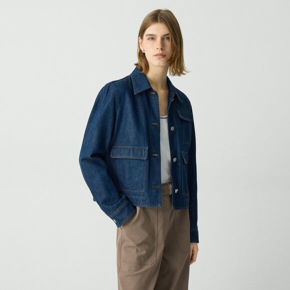 Theory Casual Jacket in Relaxed Denim - Picture 1 of 6